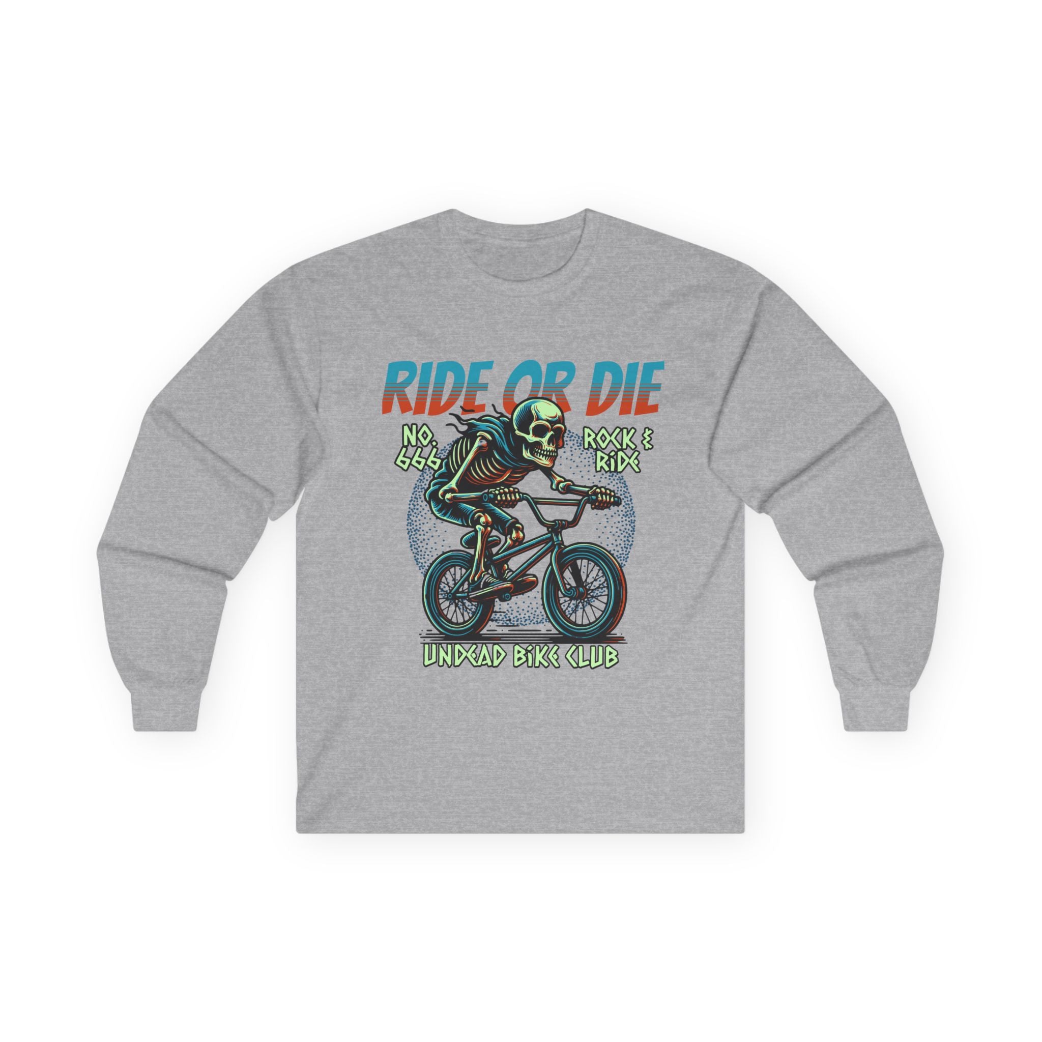 Ride Or Die - Unisex Cotton Long Sleeve Tee (Front) - Damned Threads